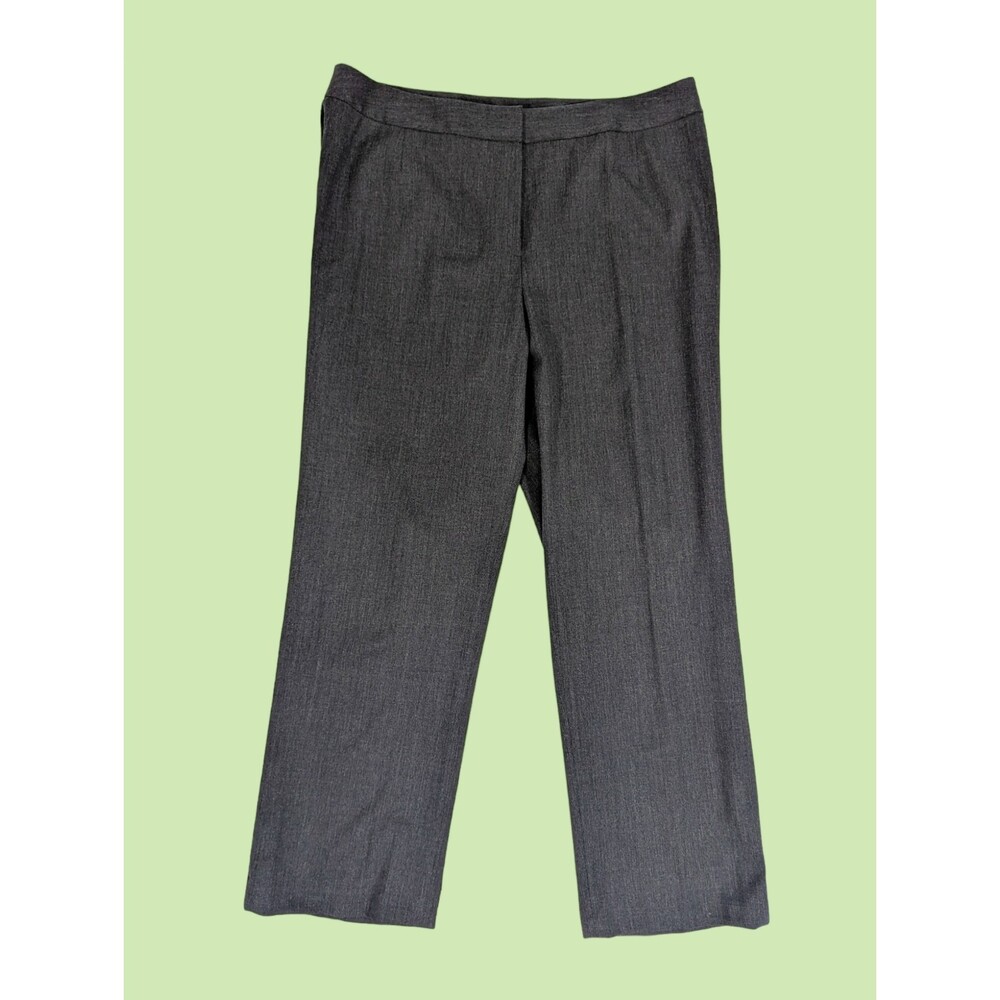 Lafayette 148 New York Womens High Rise Pleated Dress Pants‎ Gray Wool Size 14